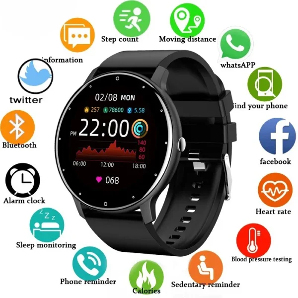 LIGE Smart Watch Women Men Full Touch Screen Bluetooth