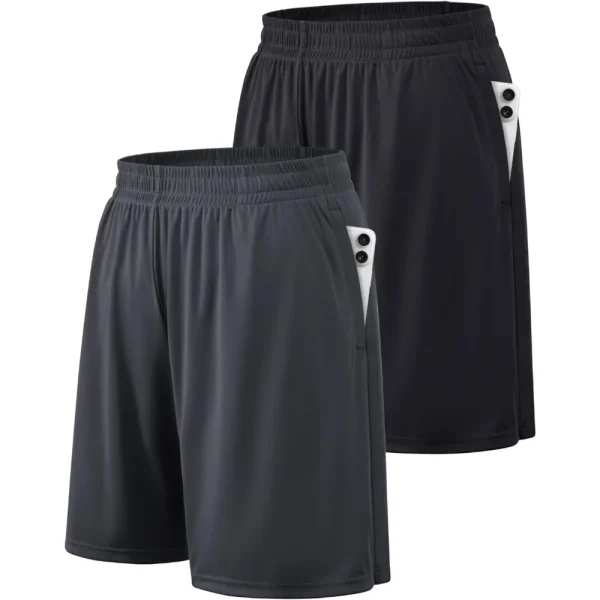 Athletic Shorts for Men with Pockets and Elastic Waistband