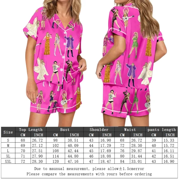 Women Taylor Pajamas Set Shirt And Pant 2 Piece